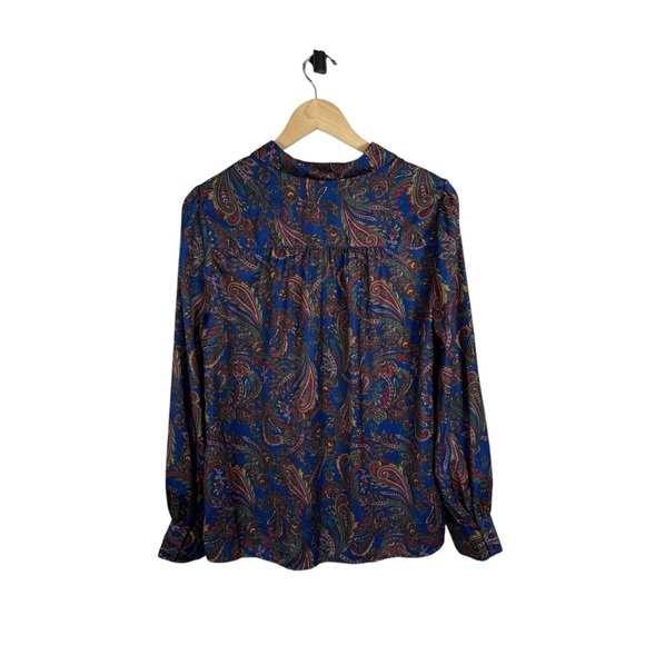Modcloth Women’s Multicolor Paisley Button Down Blouse Size L - Picture 8 of 9